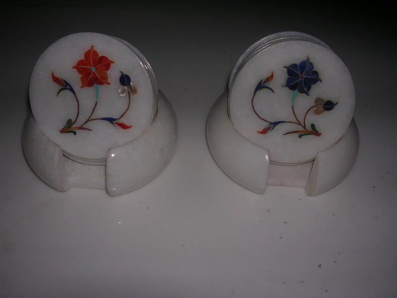 Manufacturers Exporters and Wholesale Suppliers of Marble Coaster Set Agra Uttar Pradesh